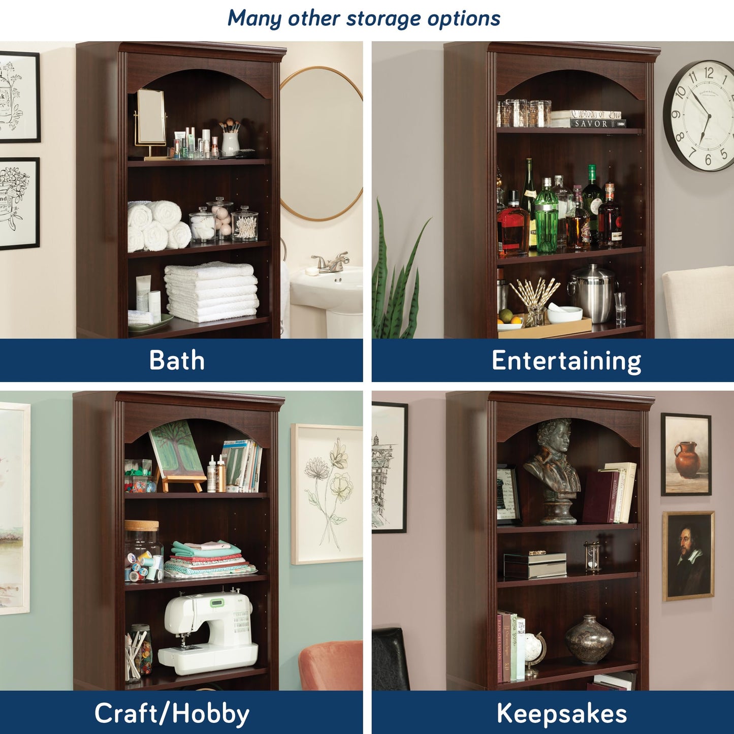 Sauder Miscellaneous Storage Bookcase, Select Cherry Finish