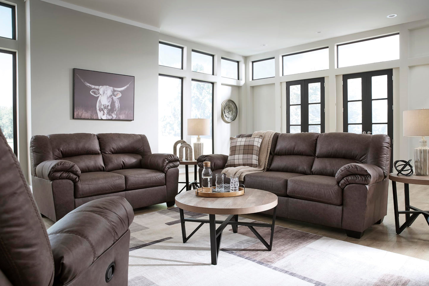 Signature Design by Ashley WalkerPoint Contemporary Sofa with Removable Cushion, Dark Brown
