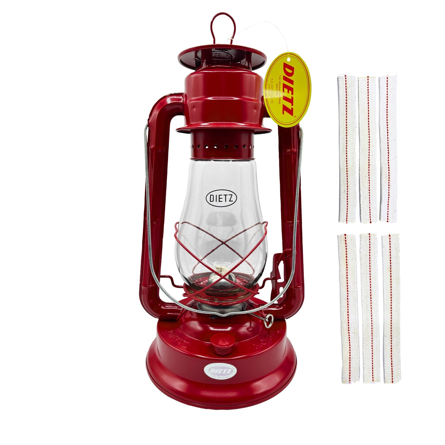 LIGHT OF MINE Dietz #80 Blizzard Oil Lantern - Borosilicate Glass, Red, 7/8in Replacement Wick Strips