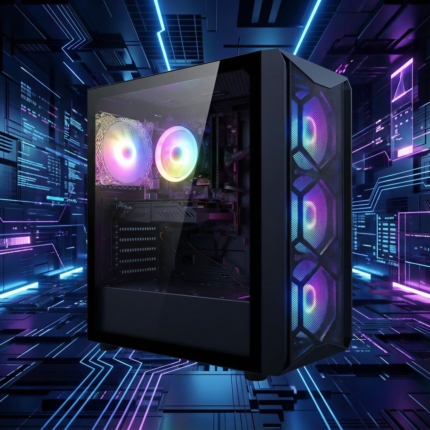 STGAubron Gaming PC Computer Desktop, Intel Core i7 8th Gen up to 4.1G, GeForce RTX 3050 6G, 16G DDR4, 512G SSD, WiFi 6, BT 5.2, RGB Fan x4, Windows 11 Home