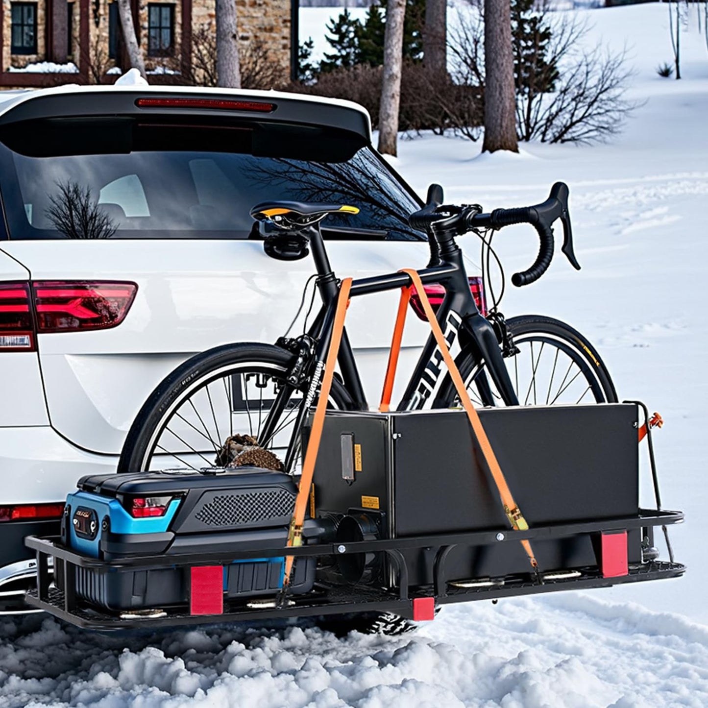 VEVOR 60 x 24 x 6 in Folding Hitch Cargo Carrier 500lbs Capacity