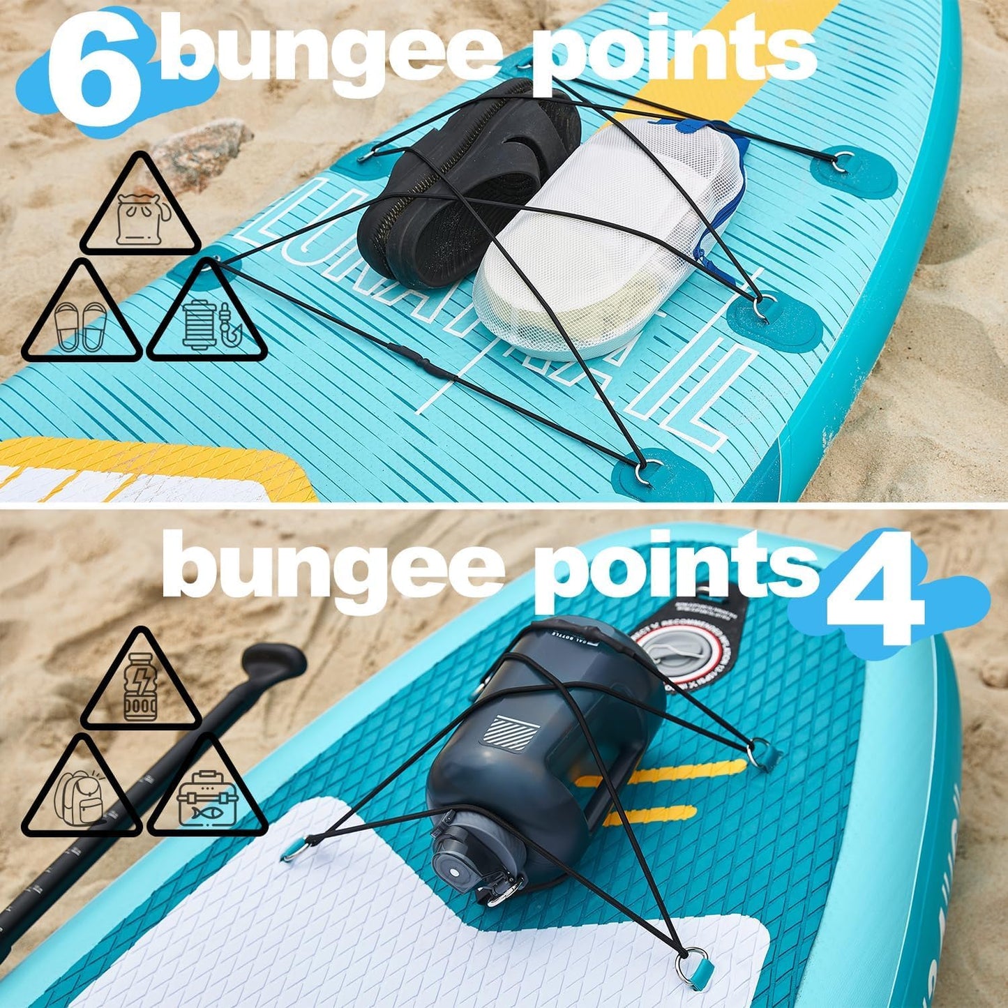 【11'×34"】 Extra Long/Extra Wide Premium Inflatable Stand Up Paddle Board (SUP) – Portable & Lightweight for Yoga, Surfing | Complete Kit with Paddle, Pump, Bag | Durable Design (Light Blue)