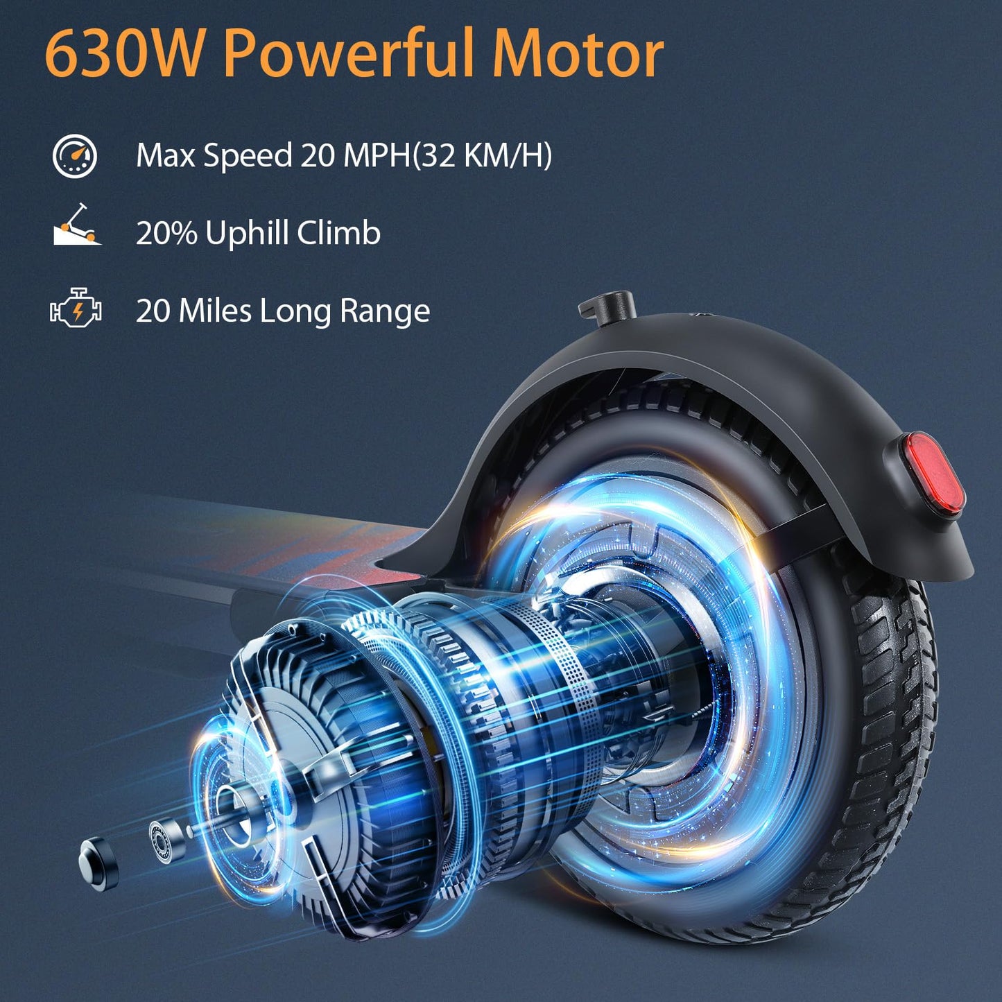 Caroma Adult Electric Scooter 350W, Max 20 Miles & 20 Mph, 9" Big Tires Electric Scooters Adults, Height Adjustable E Scooter for Adults, Foldable Commuting Scooter Electric, 265Lbs Load, Blue