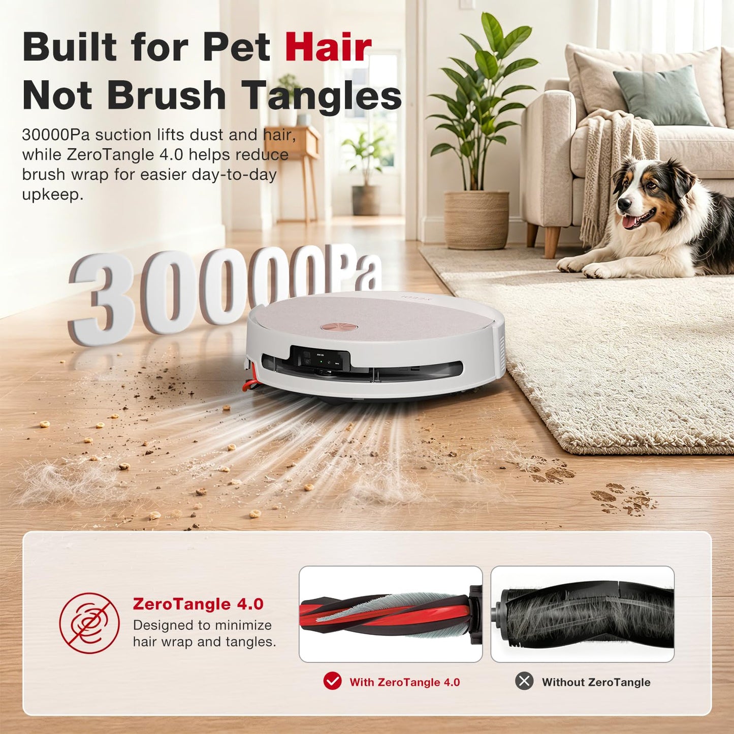 Yeedi M16 Infinity Robot Vacuum and Mop, 30000Pa Suction, Self-Cleaning Roller Mop, ZeroTangle 4.0 for Pet Hair, Self-Emptying Omni Station, AI Obstacle Avoidance