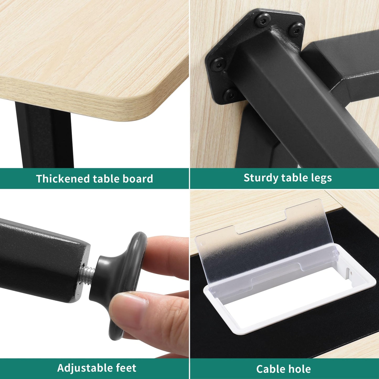 DWVO 6FT Conference Table, 70.8" Boat Shaped Meeting Table with Power Outlets & Rectangle Grommet, Modern Seminar Table for Office Conference Room, Boardroom Desk