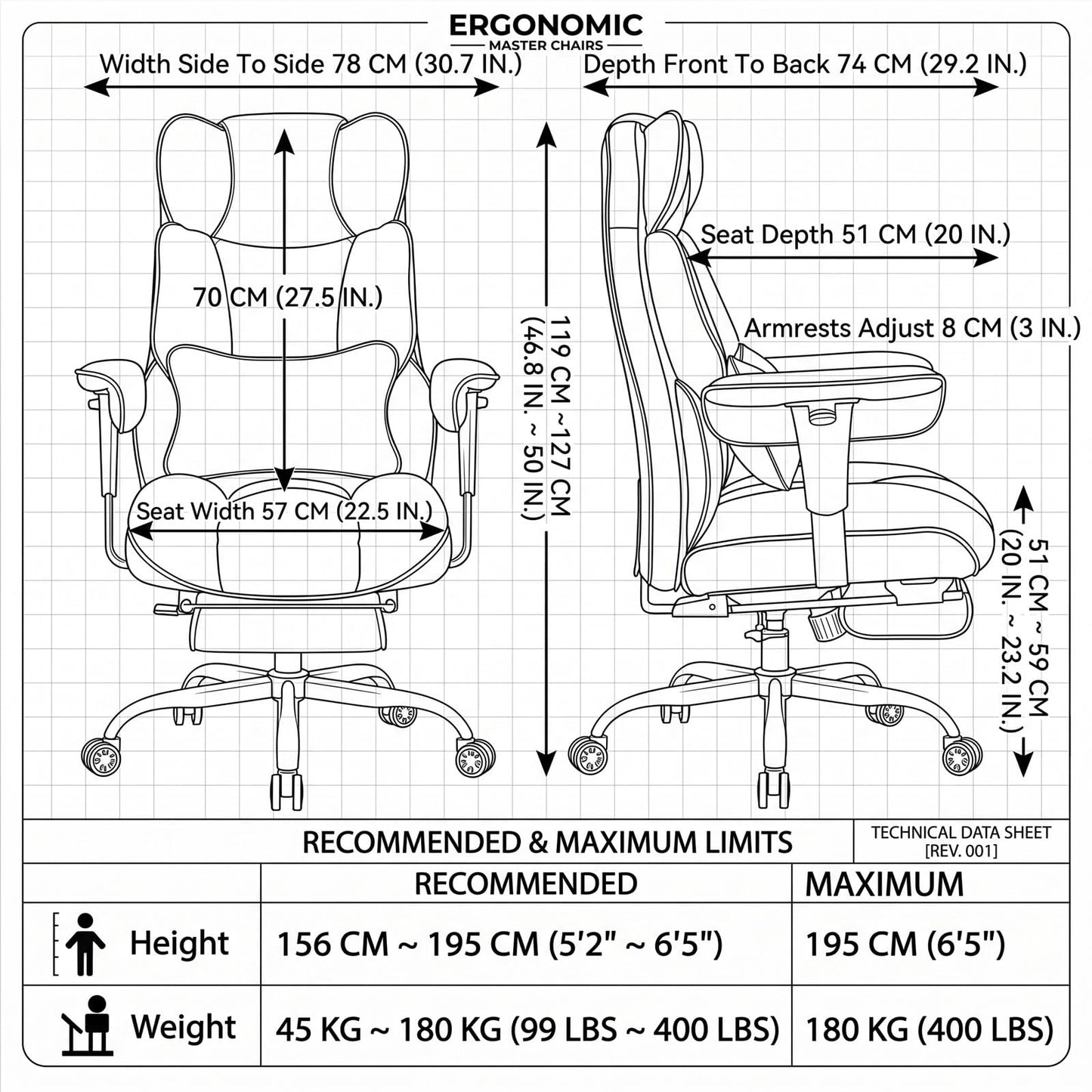Efomao Big and Tall Office Chair 400LBS - Pink Heavy Duty Executive Office Chair with Footrest, Home Office Desk Chair, Wide Computer Chair for Heavy People