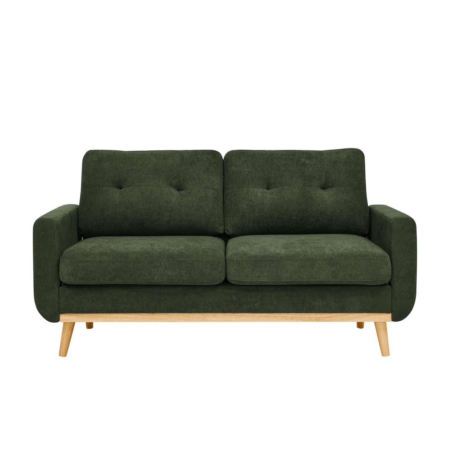 Ball & Cast 67.7" Loveseat Sofa,Mid Century Modern Love Seat Couches for Living Room,Button Tufted Upholstered Small Couch with Solid Wood Legs for Bedroom,Apartment,Office,Easy Assembly,Antique Green
