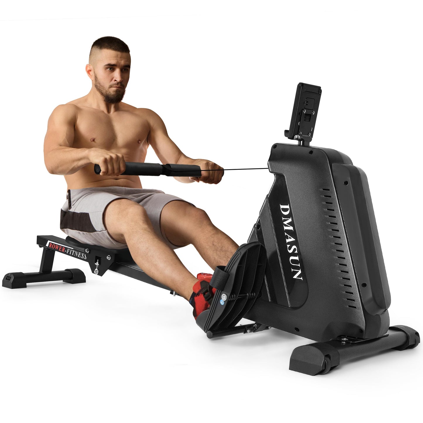 Rowing Machine, DMASUN Magnetic Rower 350 LB Weight Capacity Row Machine with 16 Level Resistance, LCD Display & Comfortable Seat Cushion, Rowing Machines for Home Use Foldable