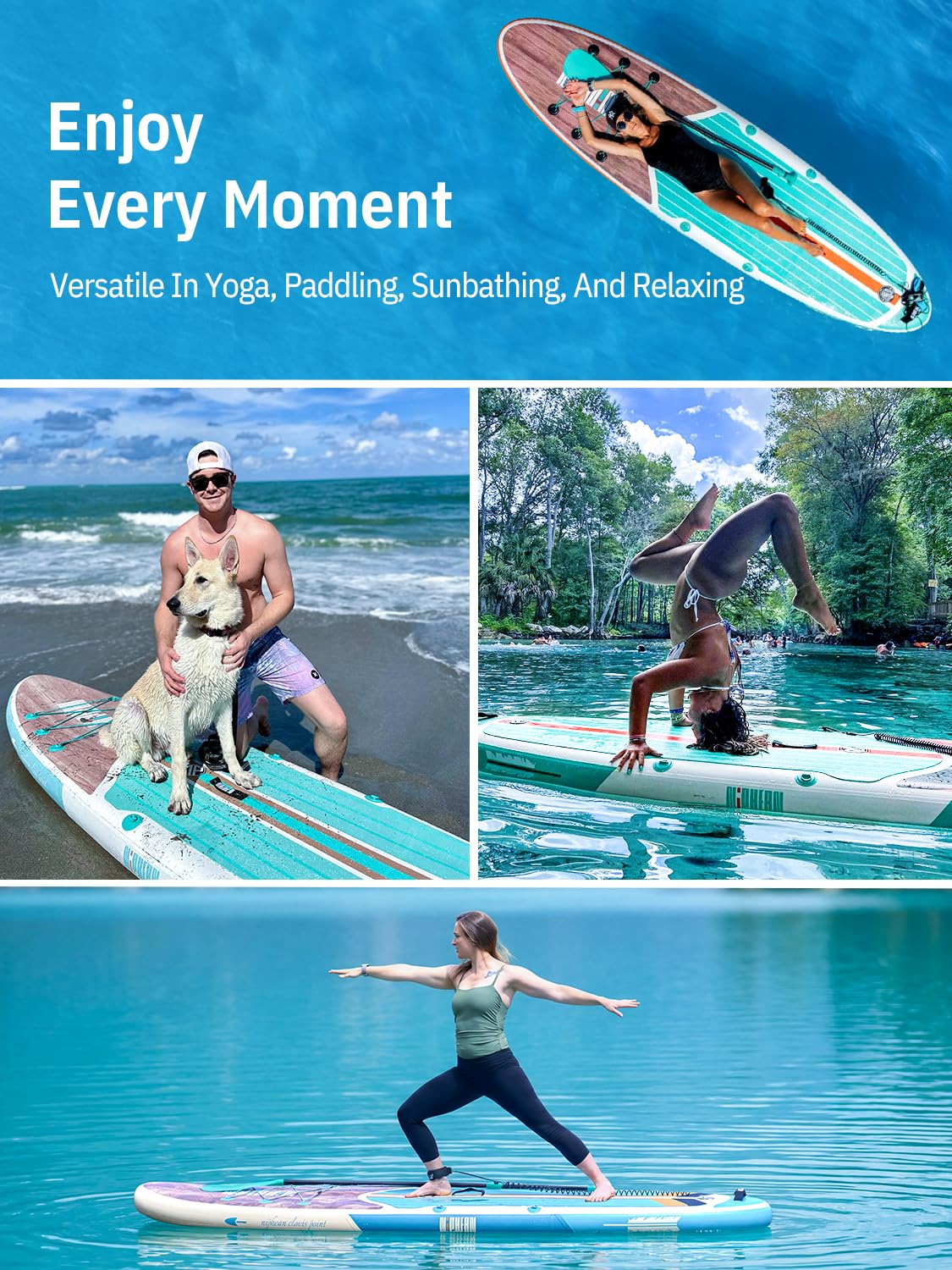 Niphean Inflatable Stand Up Paddle Board with Stabiltrac Fin Design and SUP Accessories, Anti-Slip EVA Deck, 10’6’’ Inflatable Paddle Boards for Adults & Youth of All Skill Levels