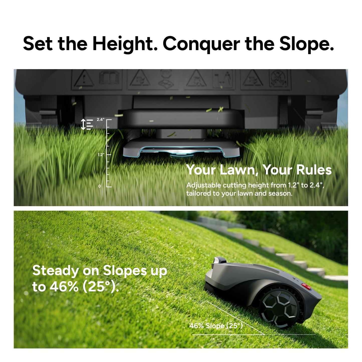 iGarden R55 Robot Lawn Mower Wire Free, NetRTK & Stereo Vision Robot Mower