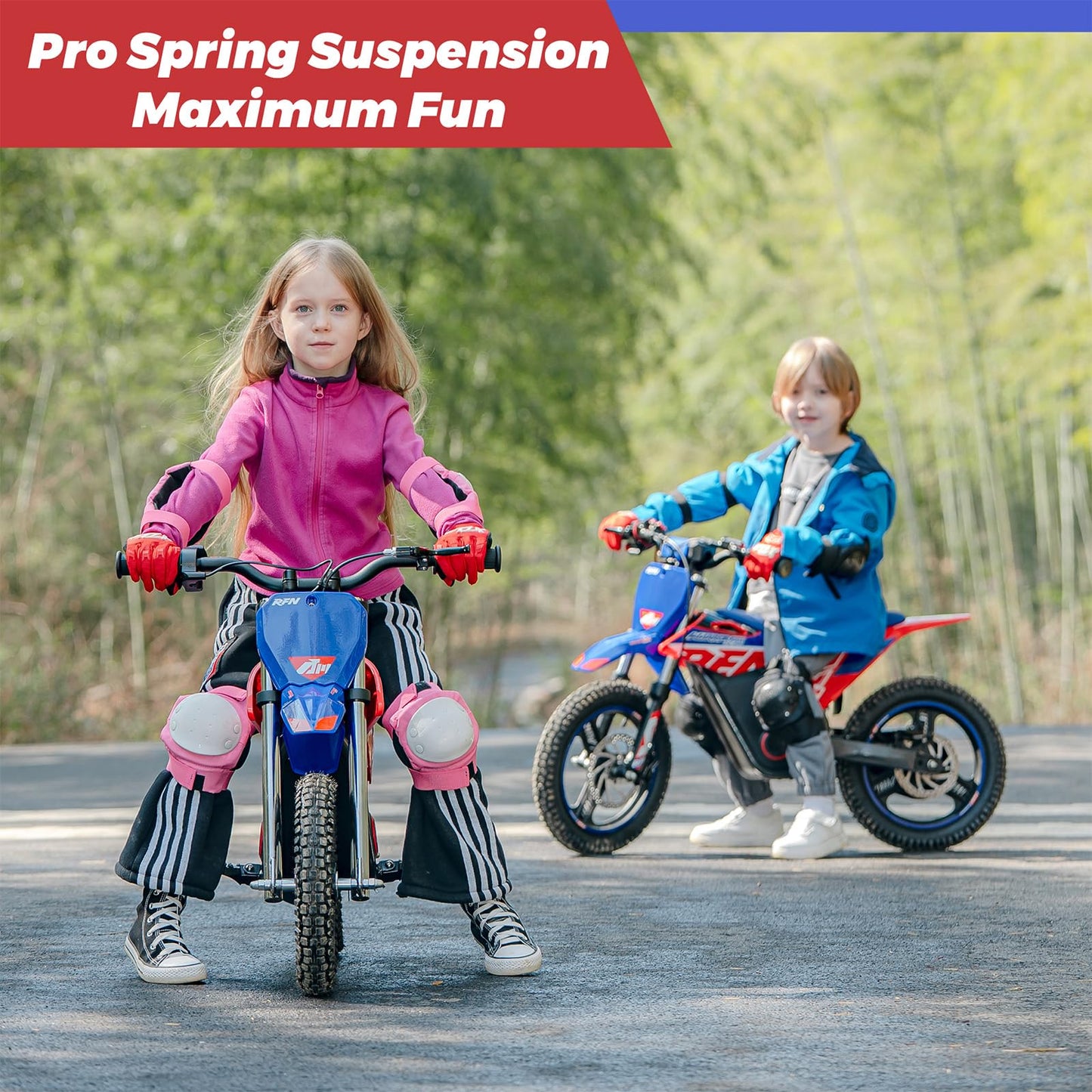 RFN E350 36V Kids Electric Dirt Bike, Electric Motorcycle with 500W Motor | 18.6 mph Max Speed, 11.2-Mile Range & 3 Speeds for Ages 4-8