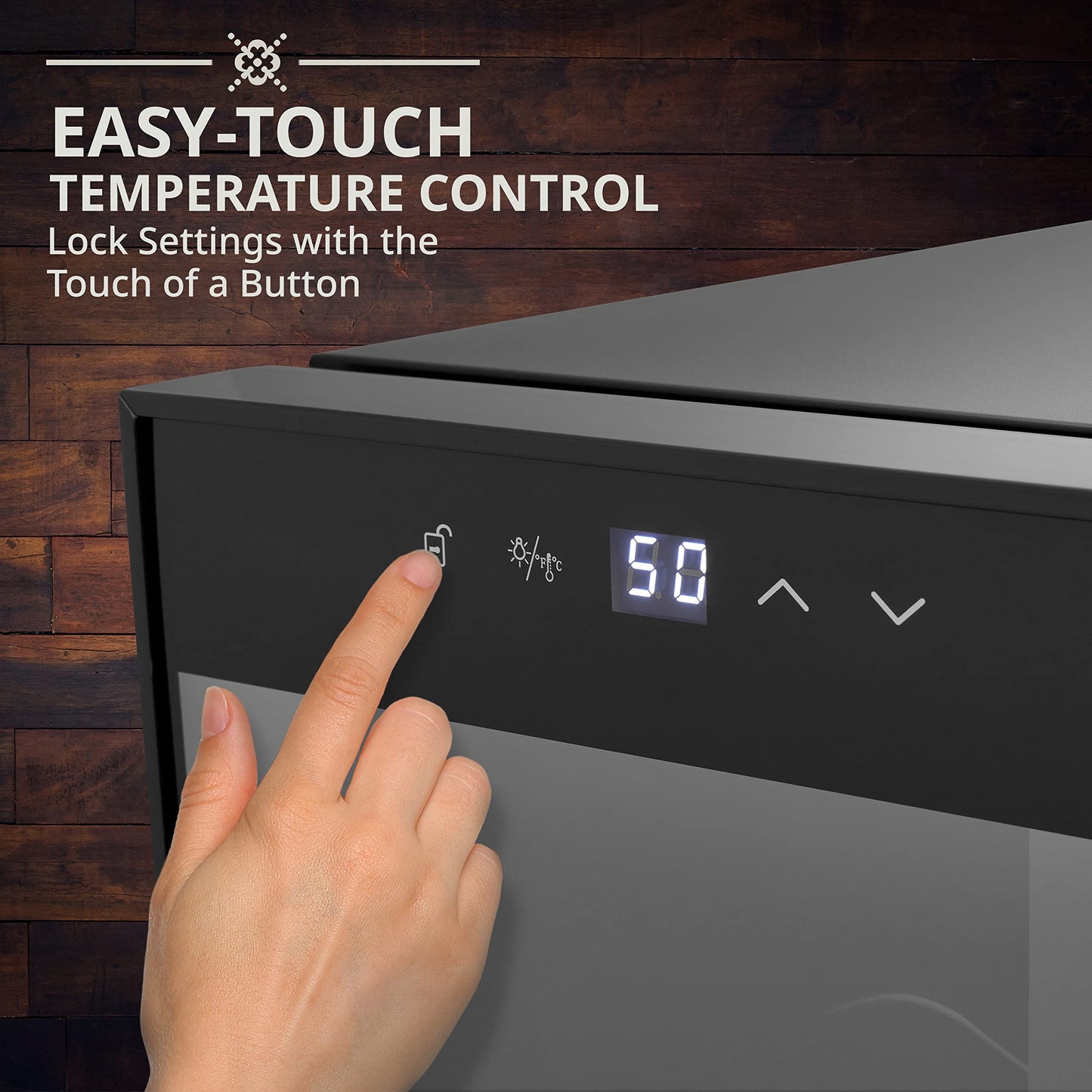 Ivation 14 Bottle Compressor Wine Cooler Refrigerator w/Lock | Large Freestanding Wine Cellar For Red, White, Champagne or Sparkling Wine | 41f-64f Digital Temperature Control Fridge Glass Door Black
