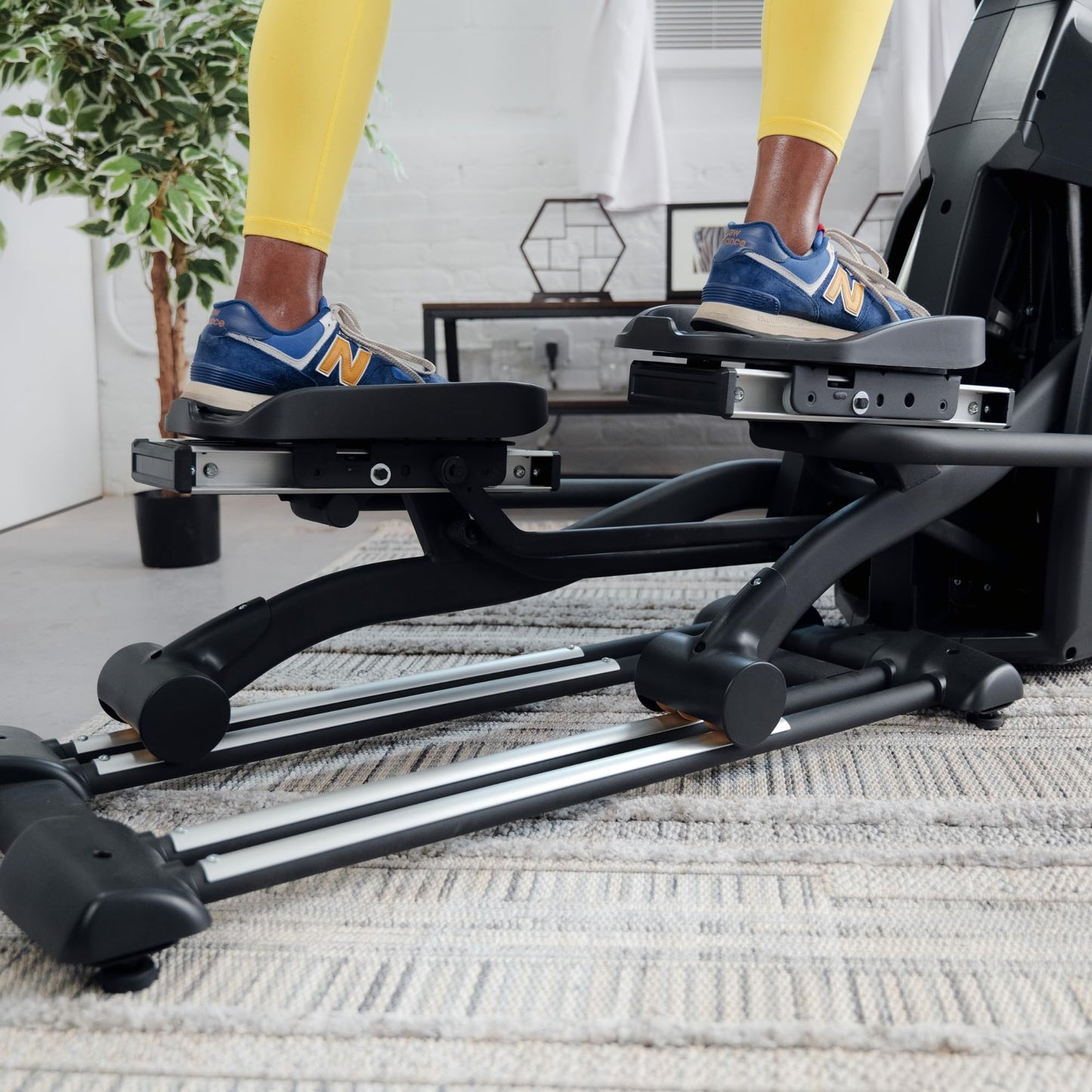 Elliptical Exercise Machine by Sole Fitness, Home Workout Equipment for Cardio, Running, and Walking, Adjustable Stride Length, 13.3" Touch Screen, Bluetooth, and Tablet Holder (Sole E95S)