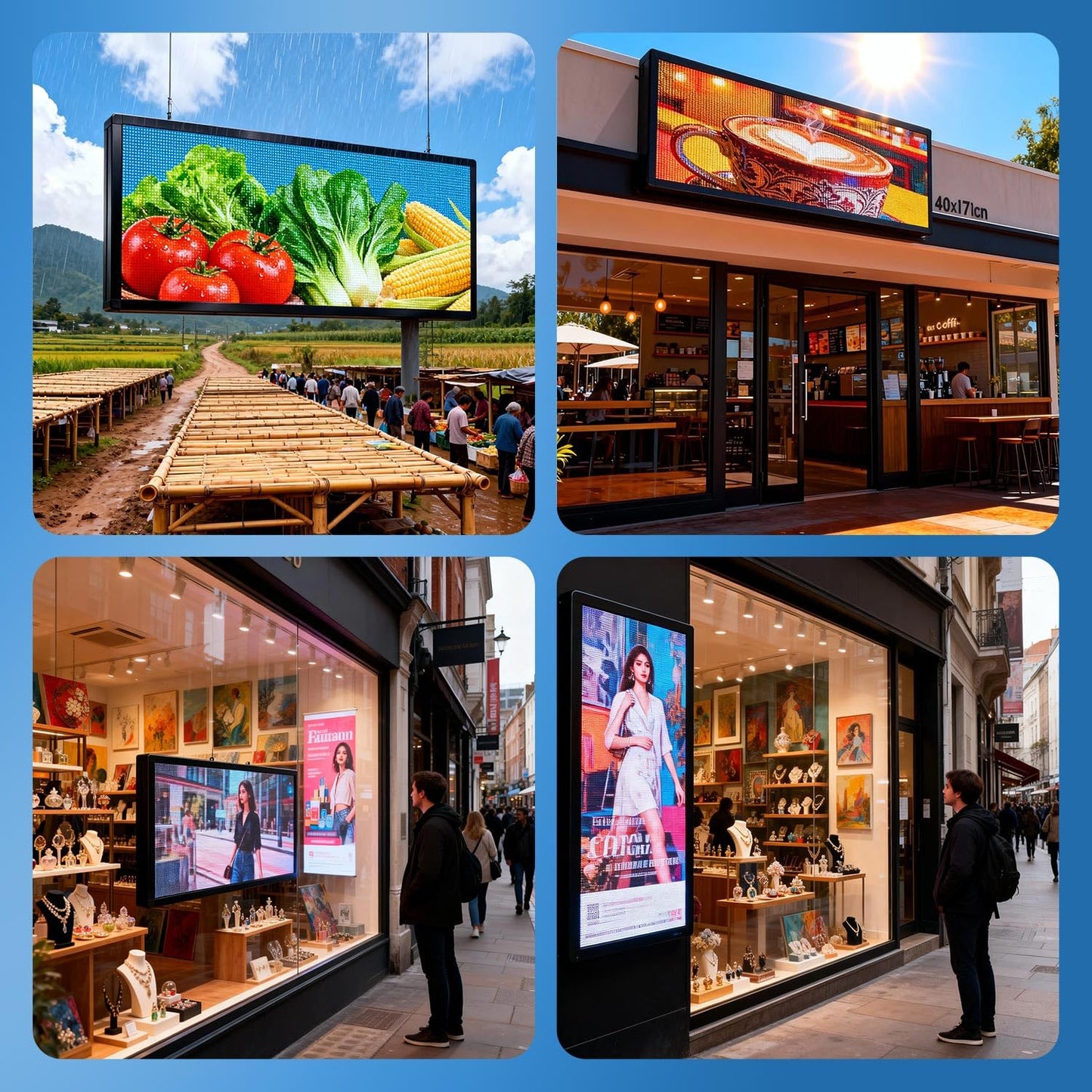 P6 Programmable Led Sign,Scrolling Full Color Digital Message Board 40"X17"