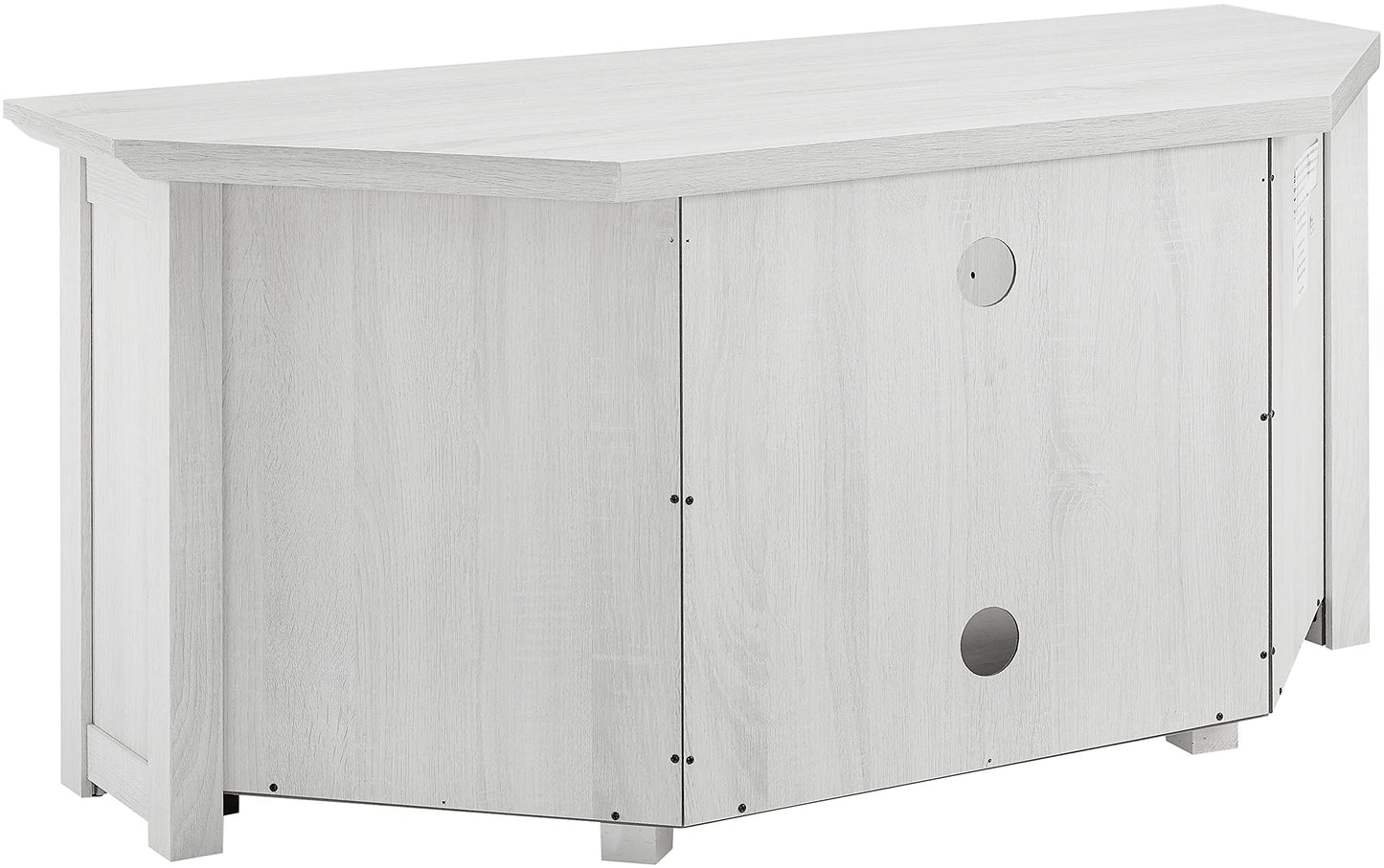 Crosley Furniture Camden Corner Fireplace TV Stand for 50+ inch TVs, Entertainment Center with Storage Shelves, Whitewash