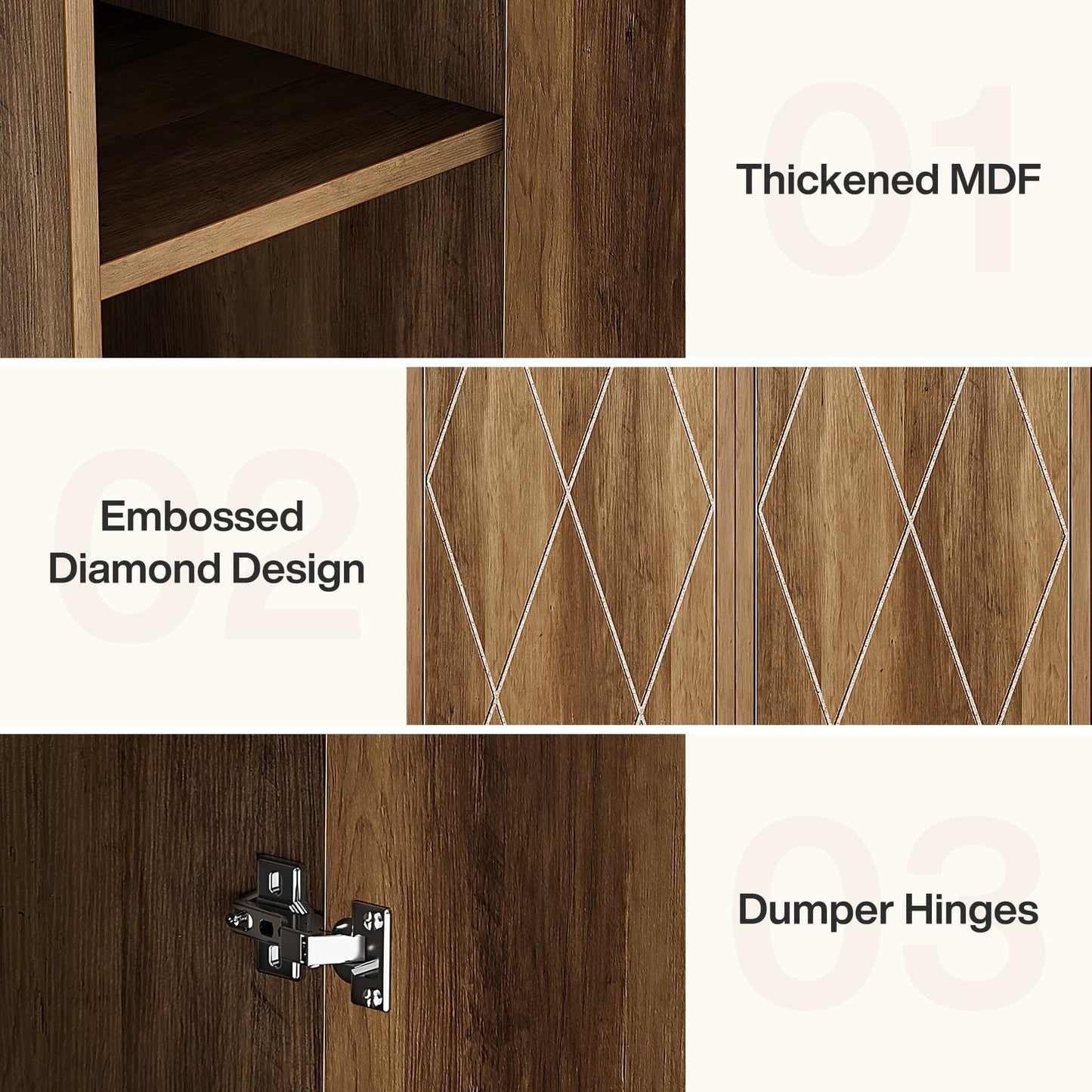 Tribesigns 75" Tall Narrow Storage Cabinet, 15 Inch Wide Wood Kitchen Pantry Cabinet with Doors and 6 Shelves, Free Standing Utility Cabinet for Bathroom, Small Space, Laudry, Brown