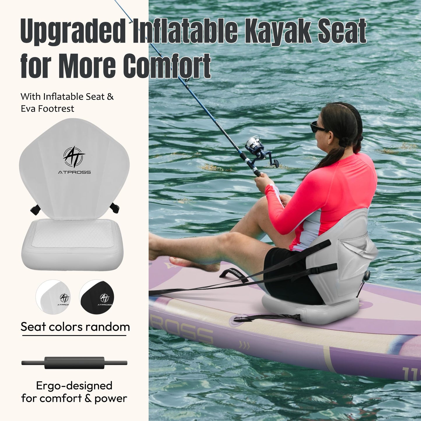 ATPROSS 12'x36 Inflatable Paddle Board, 500lbs Extra Wide Stand Up Paddleboard for Adults with Premium SUP Accessories Kit & Backpack, Blow Up Kayak Non-Slip Stable Deck Boat for Yoga Fishing Surf