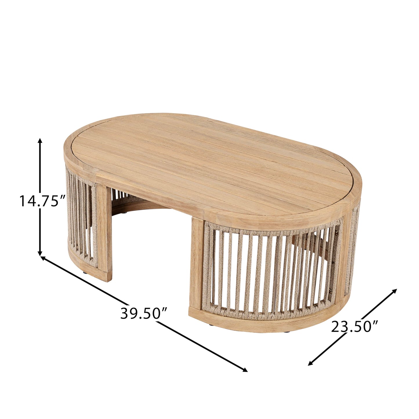 Christopher Knight Home Delbert Acacia Wood 4 Piece Patio Furniture Set, Wooden Patio Conversation Set with Club Chair+Coffee Table, 4-Seater Outdoor Loveseat Sofa Chair and Table Set, Natural+Beige