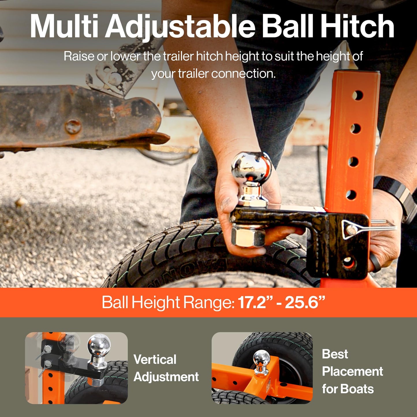 SuperHandy Electric Trailer Dolly – 24V 800W Heavy Duty Motor, Adjustable Thumb Throttle, Reverse/Drive Switch (6 Wheel, 7500 lb)