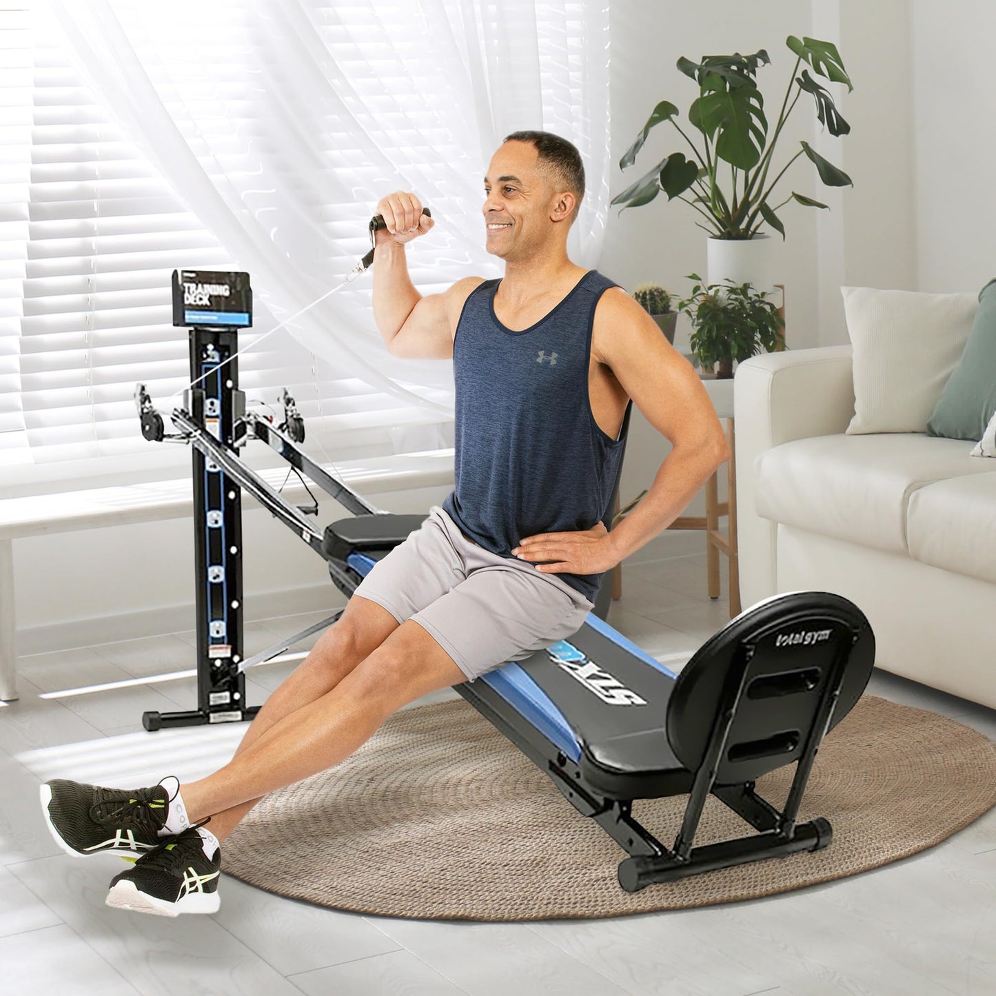 Total Gym XLS Men/Women Universal Full Body Training Home Gym Machine, 80 Unique Exercises, w/ Squat Stand, Leg Pull, 2 Ankle Cuffs & Exercise Chart