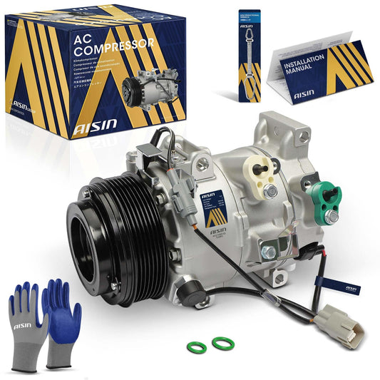 AISIN AFTERMARKET ACCT-00133 Air Conditioner AC Compressor - Compatible with Lexus RX350 2007-2009 3.5L - with 7-Pulley Groove, with Clutch