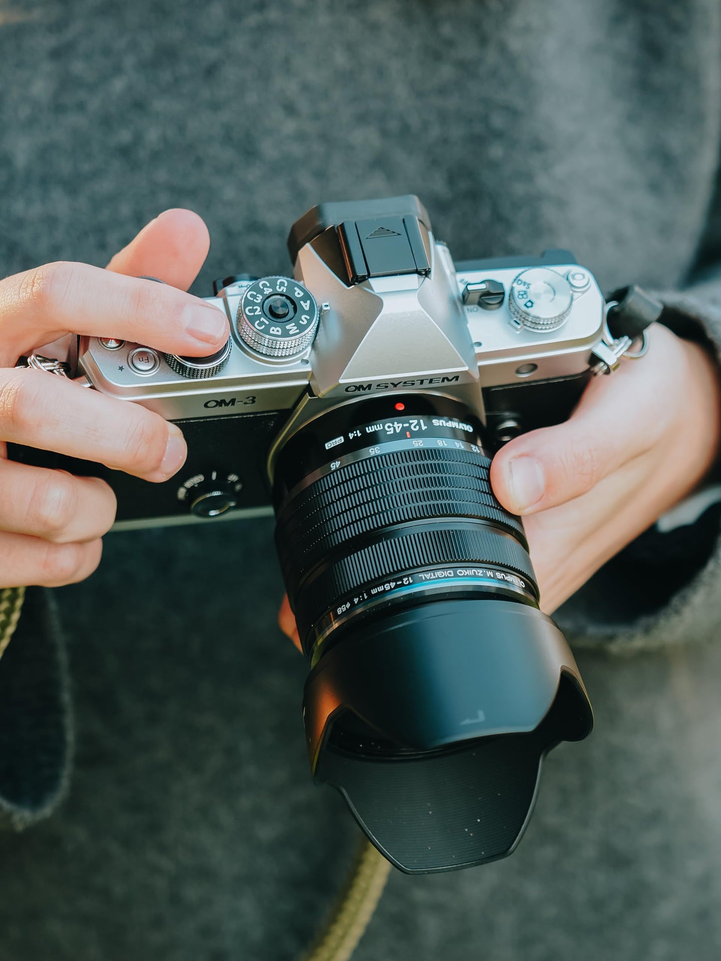 OM SYSTEM Olympus OM-3 Silver Micro Four Thirds System Camera M.Zuiko Digital ED 12-45mm F4.0 PRO kit Travel Camera Weather Sealed Design 5-Axis Image Stabilization