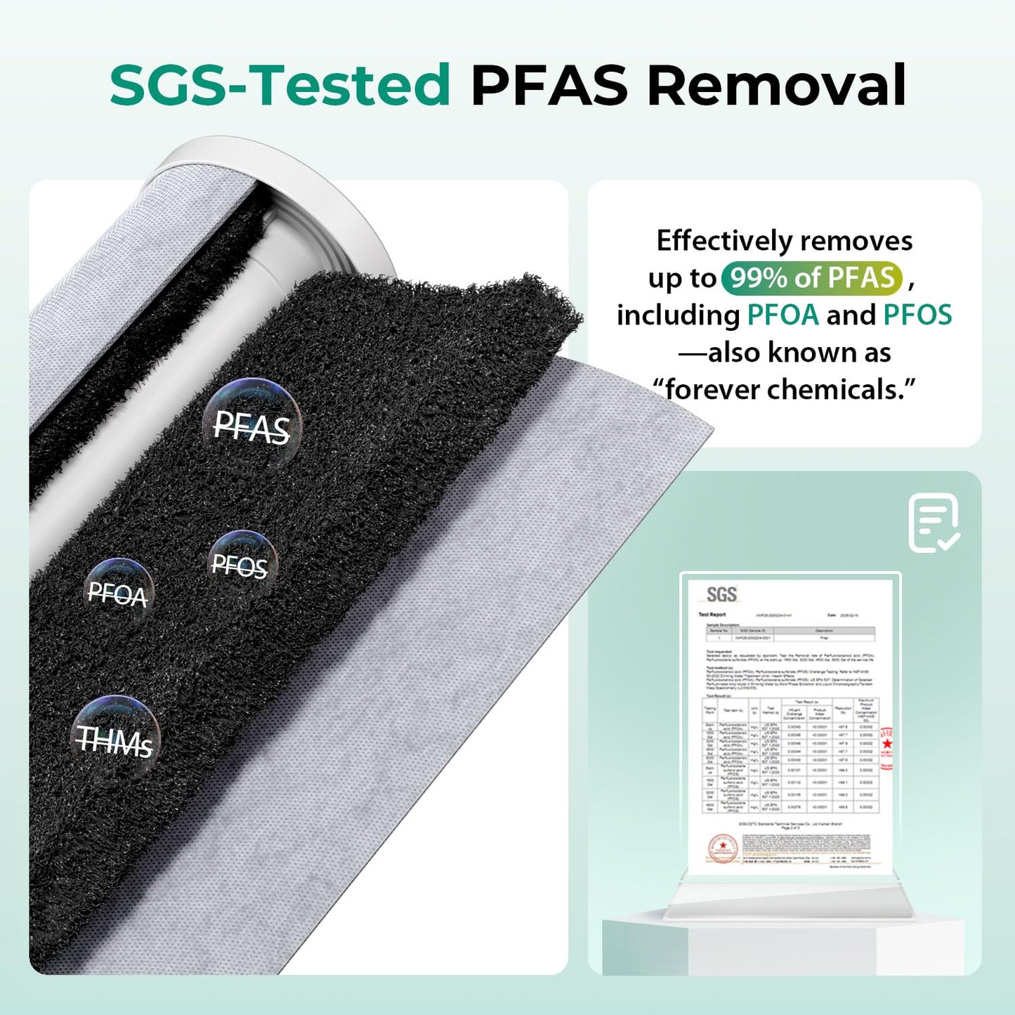 iSpring PFAS & Heavy Metal Whole House Water Filter System, Also Reduces Chlorine, Hydrogen Sulfide, Odor, Bad Taste, SGS-Tested Reducing up to 99% of PFAS, 1” Inlet/Outlet, Model: WGB22B-PFKS
