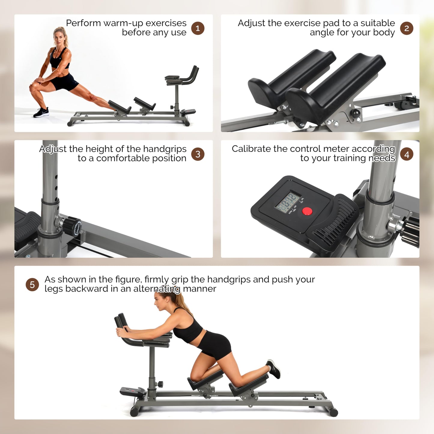 EVERYMATE Exercise Crawler Machine, Spine Twist and Stretch Trainer, Full Body Cardio Machine, Builds Core Strength, Home Gym Equipment with Adjustable Hand Grips & Knee Support