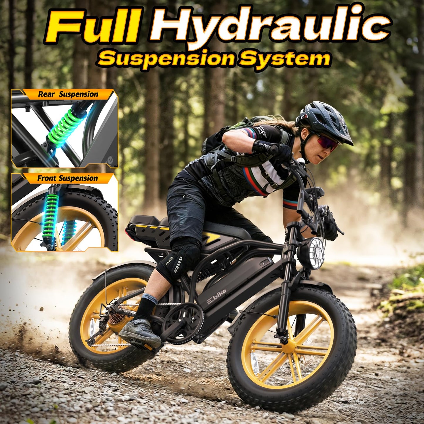 TST Electric Bike for Adults 1500W Peak 20" Fat Tire All-Terrain E-Bike 60/130 Miles Electric Dirt Bike - 48V 15/30AH Battery Tested to UL 2849 Powered Electric Bicycle