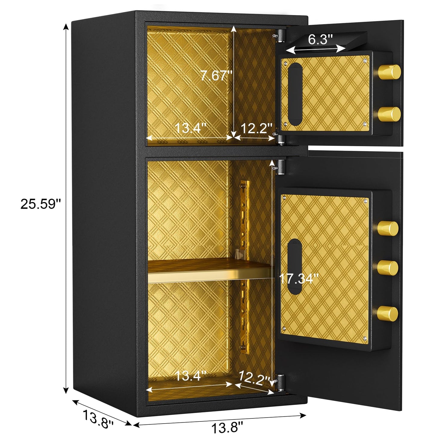 GOWE Large Double-Door Coin-Operated Safe,Digital Security Safe with Fireproof and Waterproof Bag,6.0 Cubic Feet Safe Box with Hidden Code Function for Home,Office and Hotel