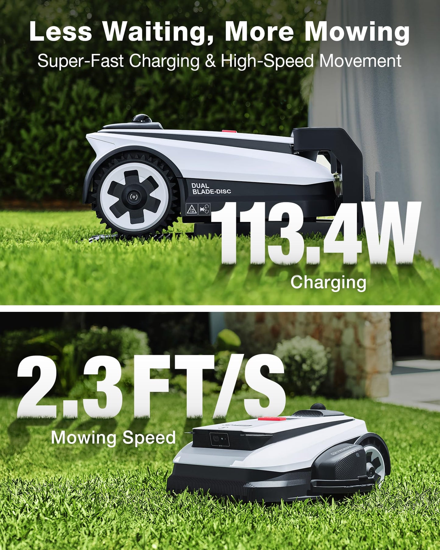 ECOVACS Goat A2000 LiDAR PRO Robotic Lawn Mower for Up to 1/2 Acre, Wire-Free with Dual-LiDAR Auto Mapping, Built-in TruEdge Edge Trimmer, AIVI 3D Obstacle Avoidance, Smart App Control