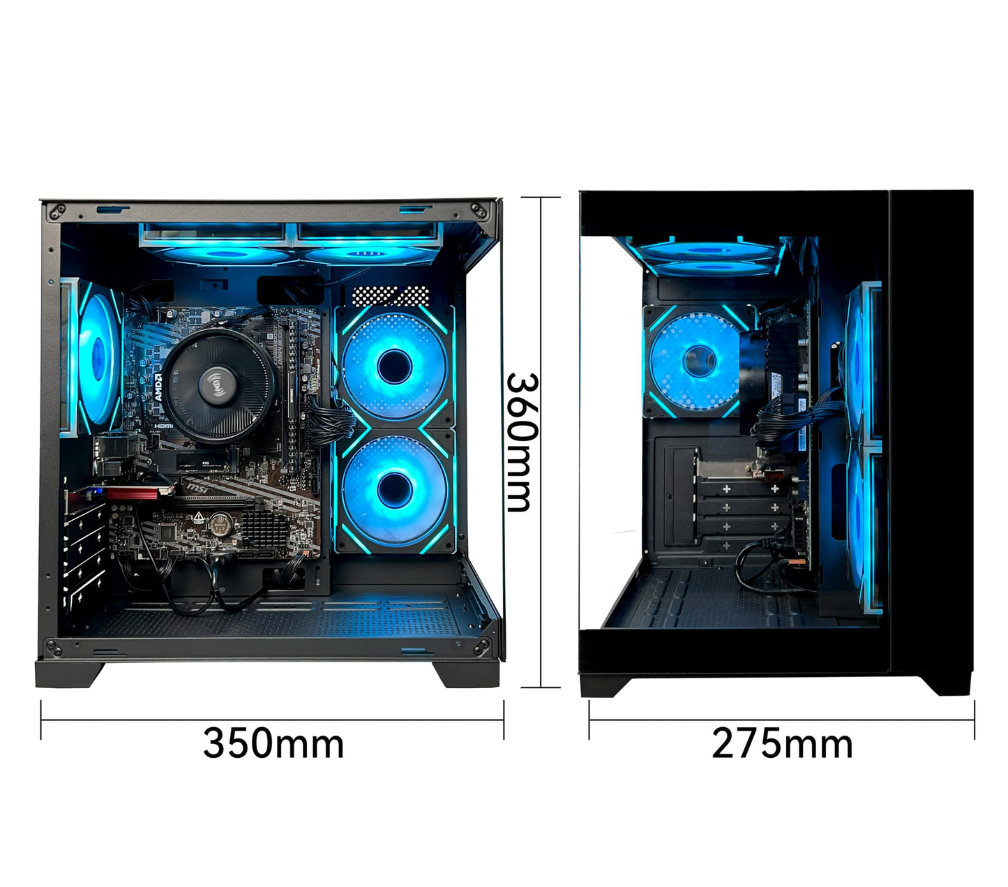 YAWYORE Gaming PC Desktop Computer AMD R5 5600GT 16GB 1TB NVMe Towers WiFi