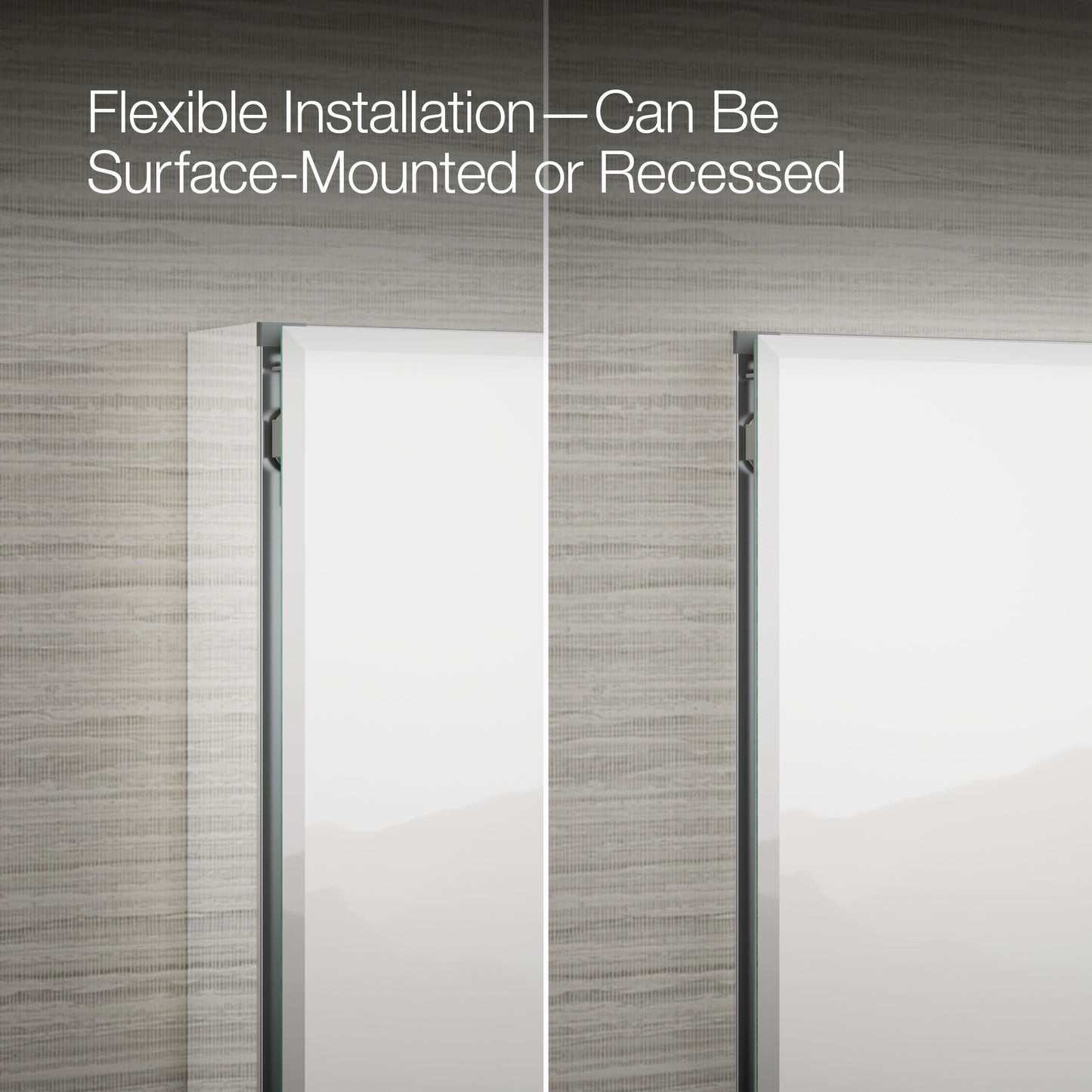 Kohler CB-CLC3026FS Bathroom Medicine Cabinet with Mirror, Beveled Mirror Doors, Adjustable Shelves, Rectangular Beveled Edge, 30 in. W x 26 in. H
