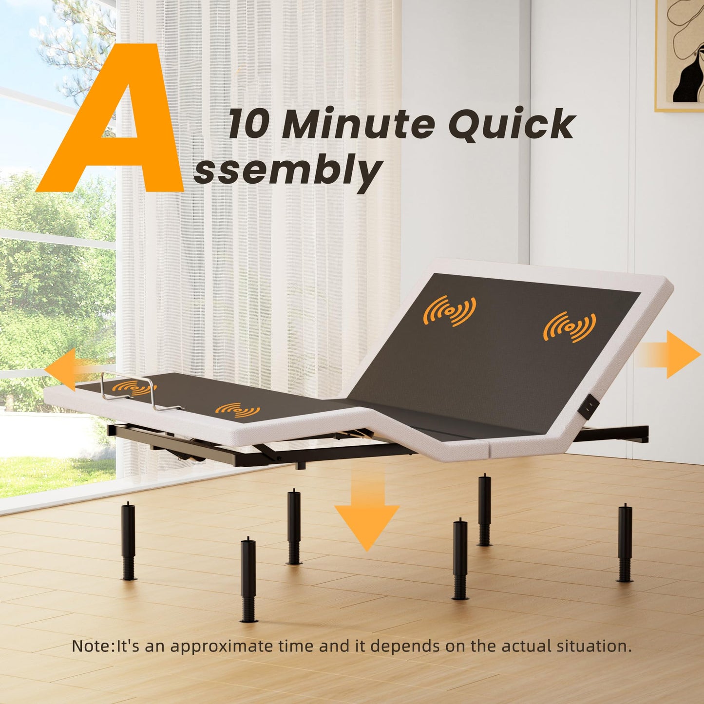 Yireehome Adjustable Bed Frame Queen with Massage, Wireless Remote, Head Foot Incline, USB, Underbed Light Easy Assembly, Zero Gravity, Bed Frame Basic with Quiet Motor