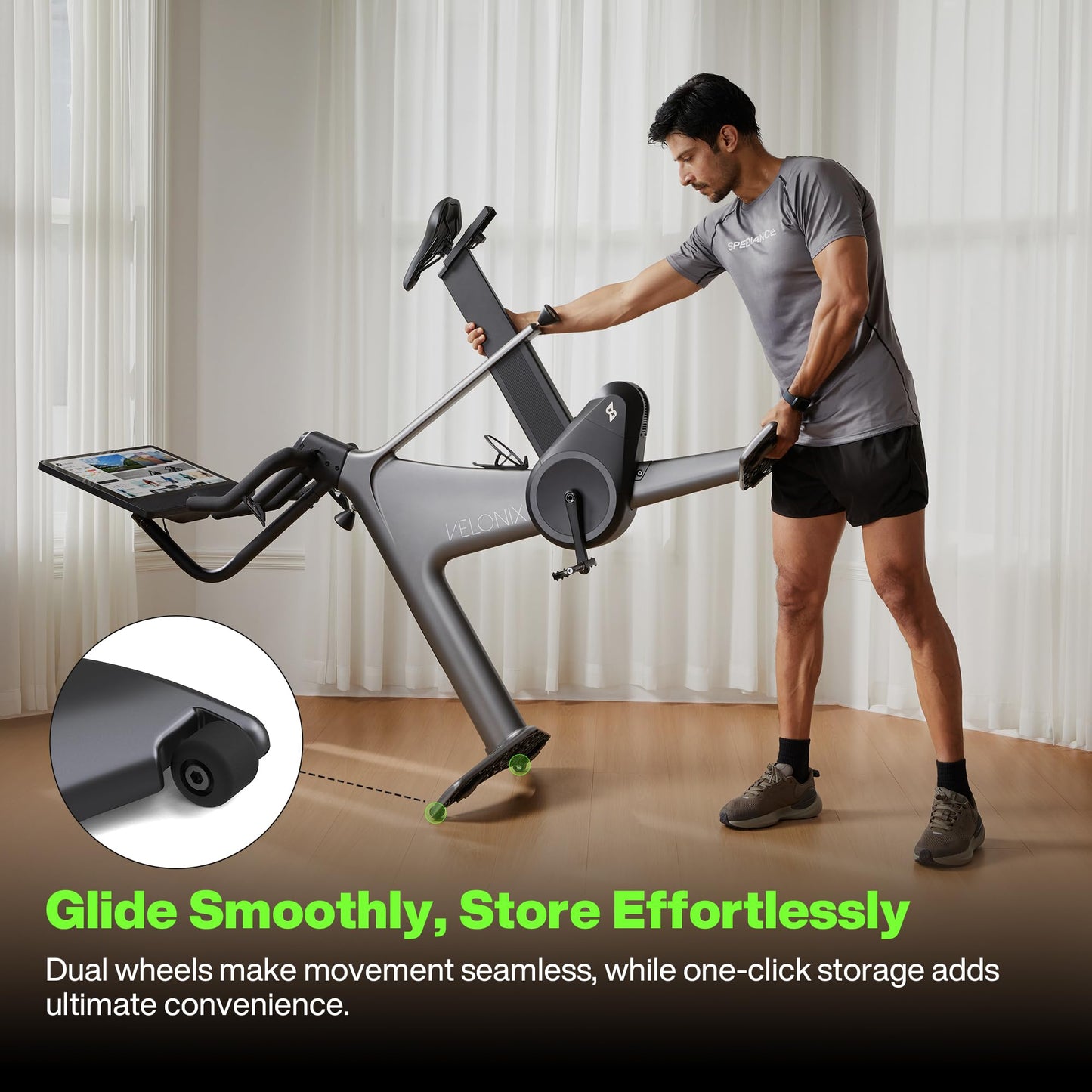 Speediance VeloNix Indoor Exercise Bike, Smart Fitness Bike with Personalized Fitness Courses, Online Cycling Coaching, Low-Noise Cycling Bike, Stationary Bikes for Home Fitness