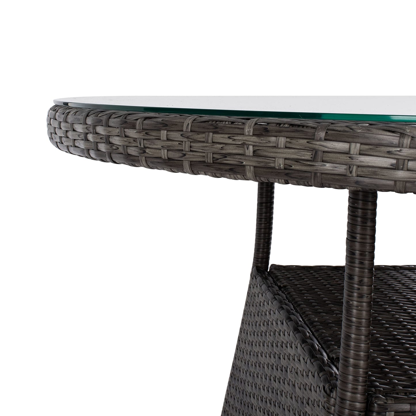 SAFAVIEH Outdoor Collection Challe Grey Brown/White Dining Set PAT7702C-3BX