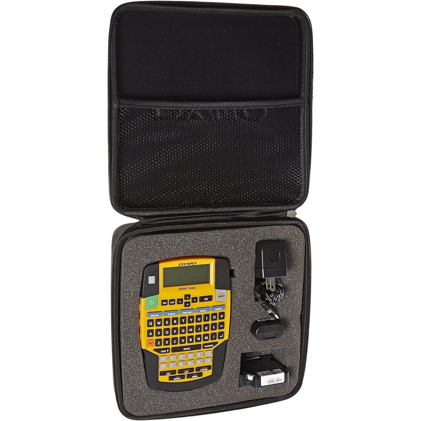 DYMO Rhino 4200 Industrial Label Maker Carry Case Kit with 1 Roll of 1/2" All-Purpose Vinyl Labels, Black on White