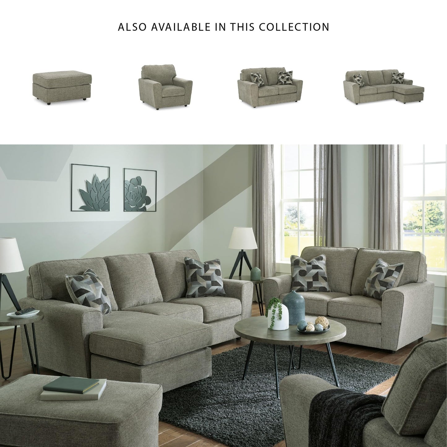 Signature Design by Ashley Cascilla Casual Loveseat, Light Gray