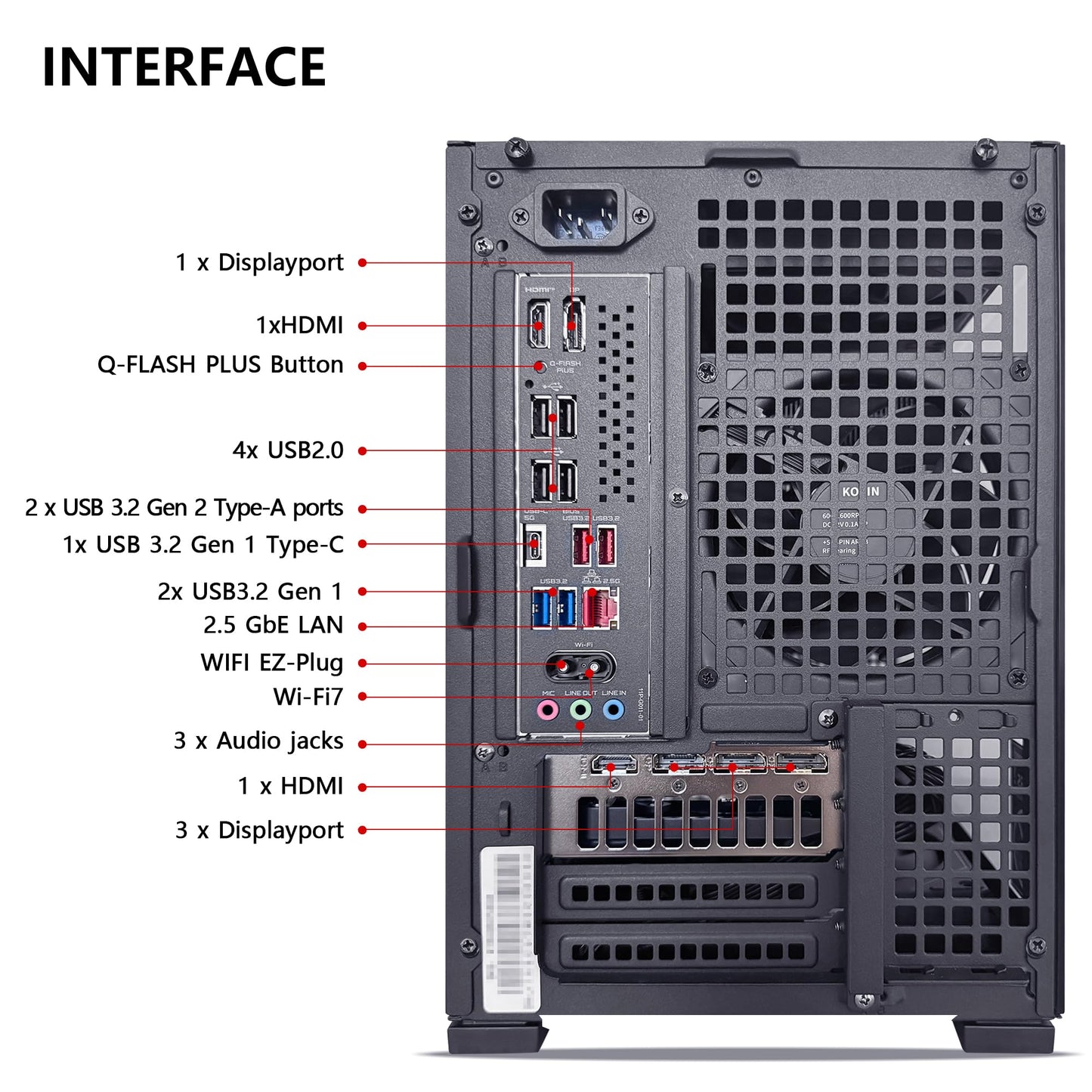 KOTIN Prebuilt Gaming PC Desktop Computer, AMD Ryzen 5 9600X up to 5.4GHz, GeForce RTX 5060 Ti 8GB GDDR7, 16GB DDR5-6000, 1TB PCIe 4.0 NVMe SSD, 650W 80+ Gold PSU, WiFi 7, Windows 11 Home