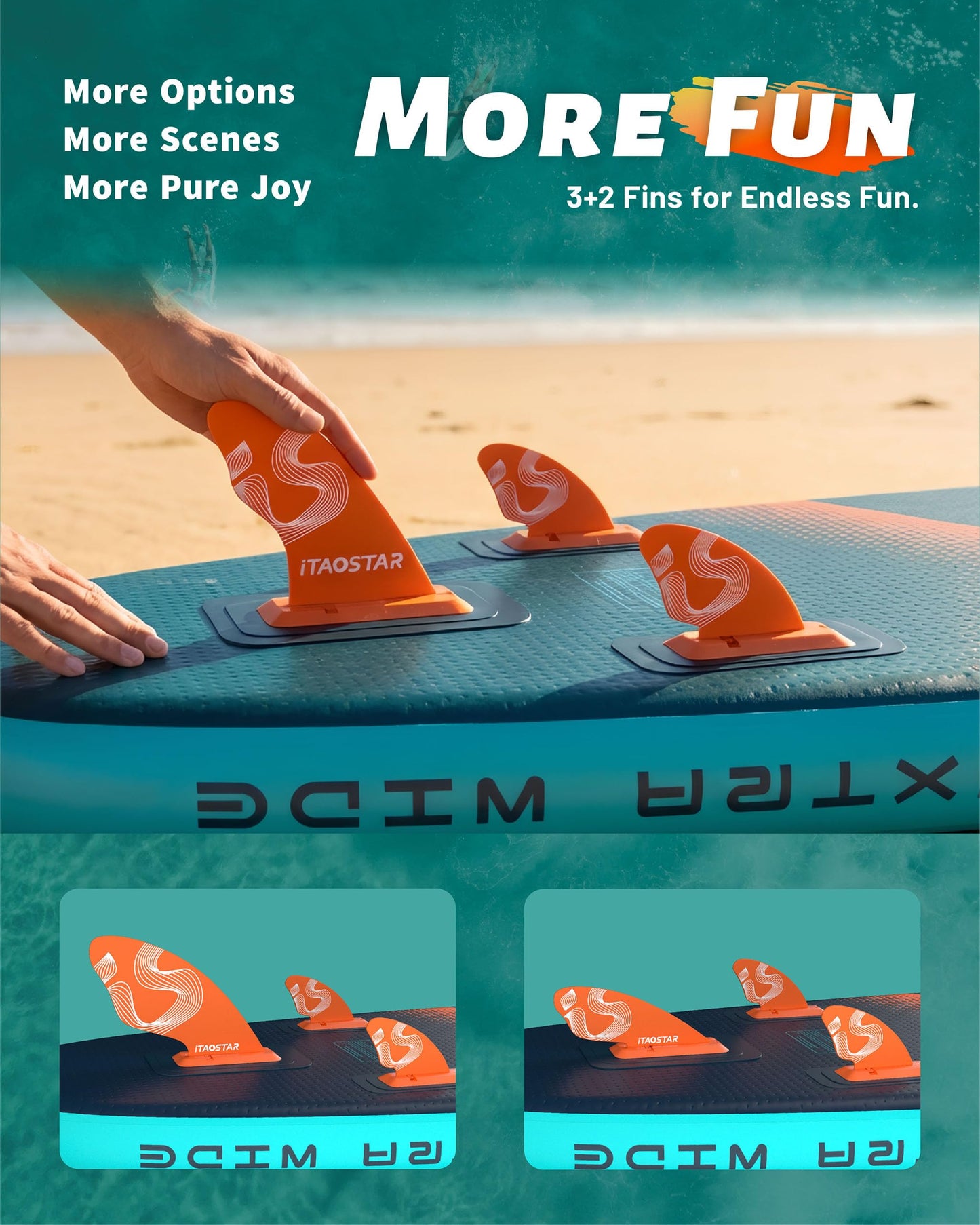 iTAOSTAR Lead 12' × 35" Inflatable Stand Up Paddle Board with Seat, Extra Wide SUP Board with 5 Fins Stable Design for Familly, Youth, All Skill Levels, Lakes, Oceans & Fishing