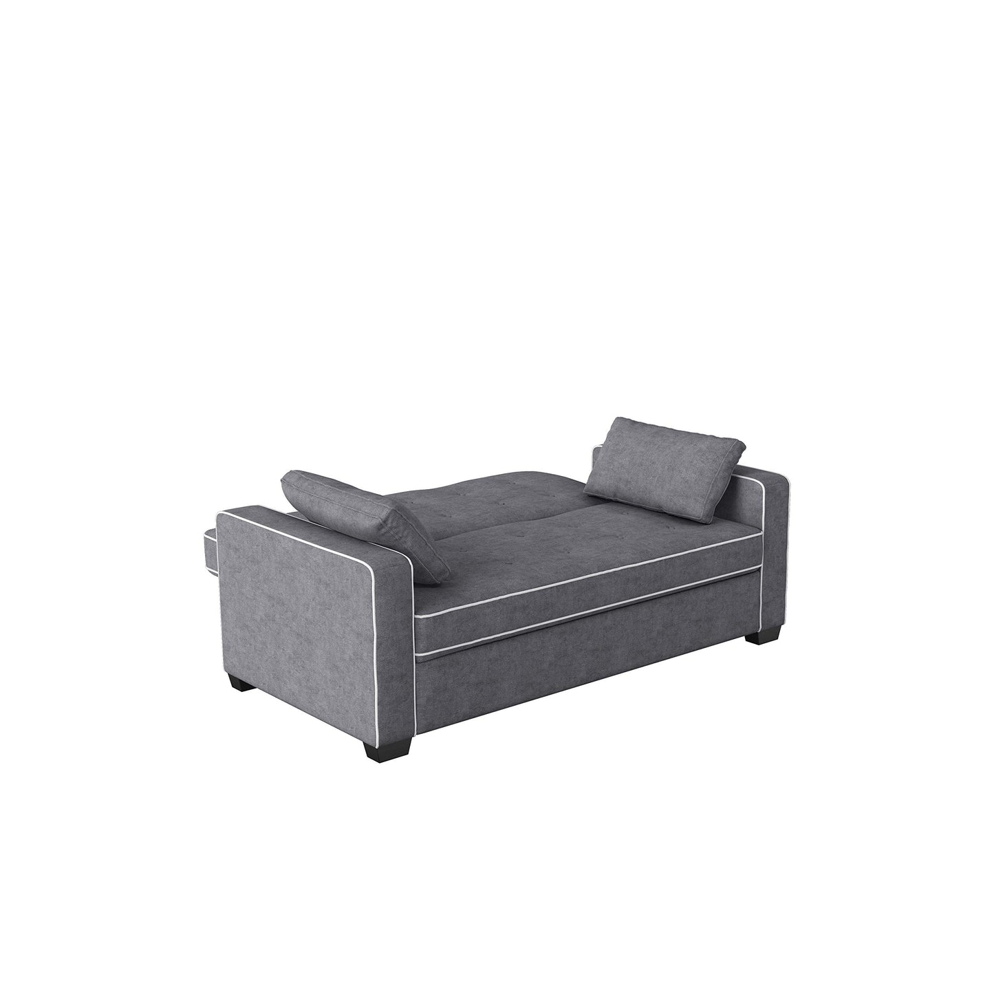 Serta Ainsley 66.5" Convertible Sleeper Loveseat, Full Size, Dreamcoil Comfort, Soft Woven Fabric, Charcoal