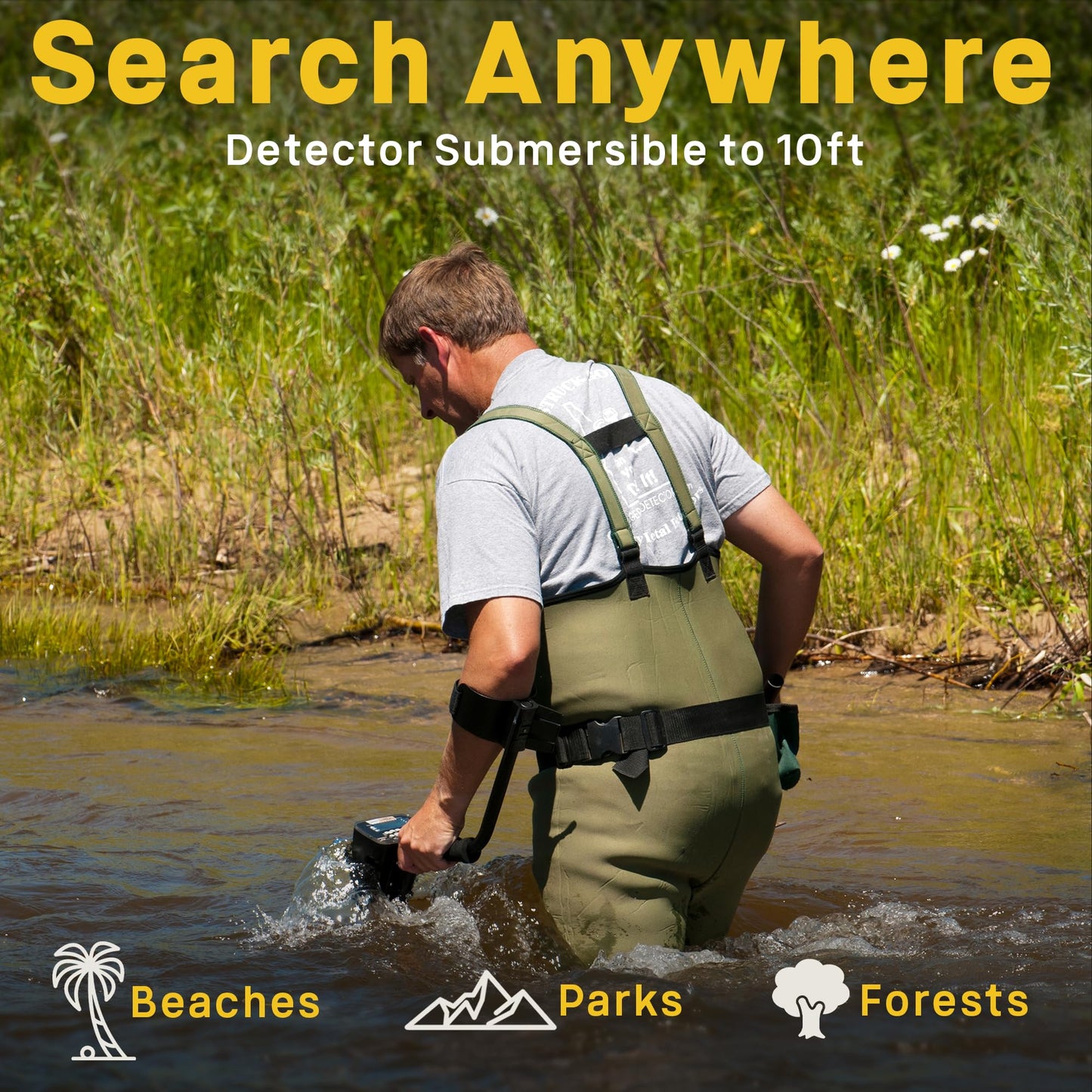 Garrett - A.T. Gold - Made in The USA - Waterproof Gold Metal Detector with Pinpointer and Headphones - All-Terrain Metal Detector with Iron Audio to Identify Junk Iron