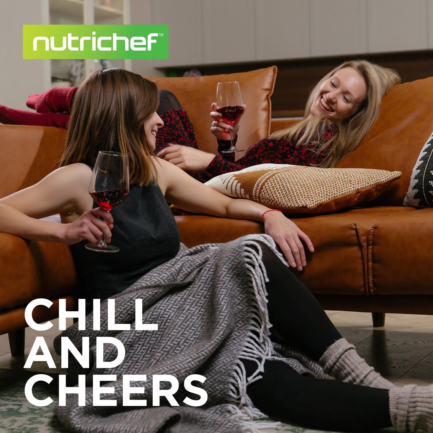 Nutrichef 27 Bottle Wine Fridge | Dual Zone Adjustable Temperature Control 41°F to 64°F | Ultra Quiet | Wine Cooler For Home, & Office | FreeStanding 43x11x23 IN | Black