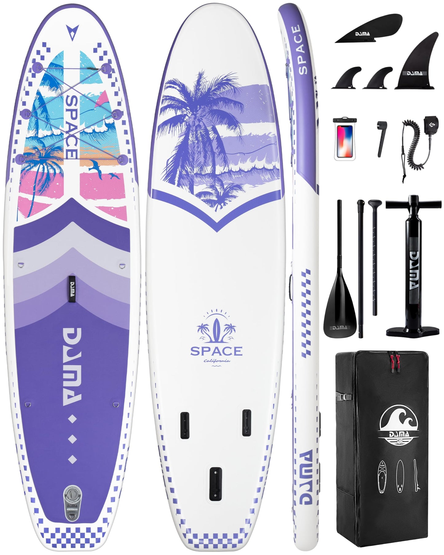 DAMA 11'*34"*6" Inflatable Paddle Board, Paddle Boards for Adults,Sup,Lightweight and Durable, Easy to Inflate, Versatile in Style, Fully Functional, Equipped w/High Grade Accessories，Purple.