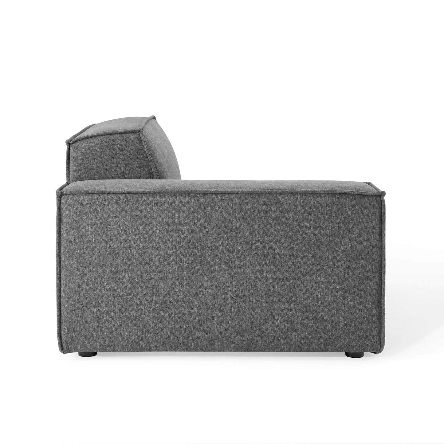 Modway Restore 4-Piece Upholstered Sectional Sofa in Charcoal