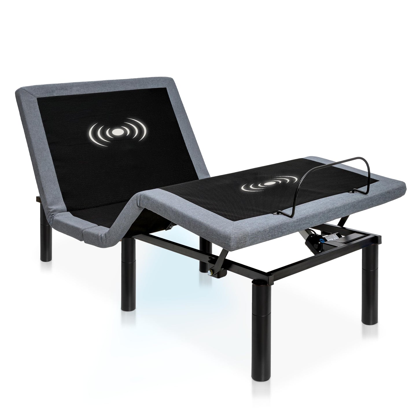Hedva Adjustable Bed Frame with Massage Motors, 4 USB Ports, LED Light, 5-Minute Assembly, Multiple Preset Positions for Ultimate Comfort, Wireless Remote Control Adjustable Bed (Black, Twin XL)