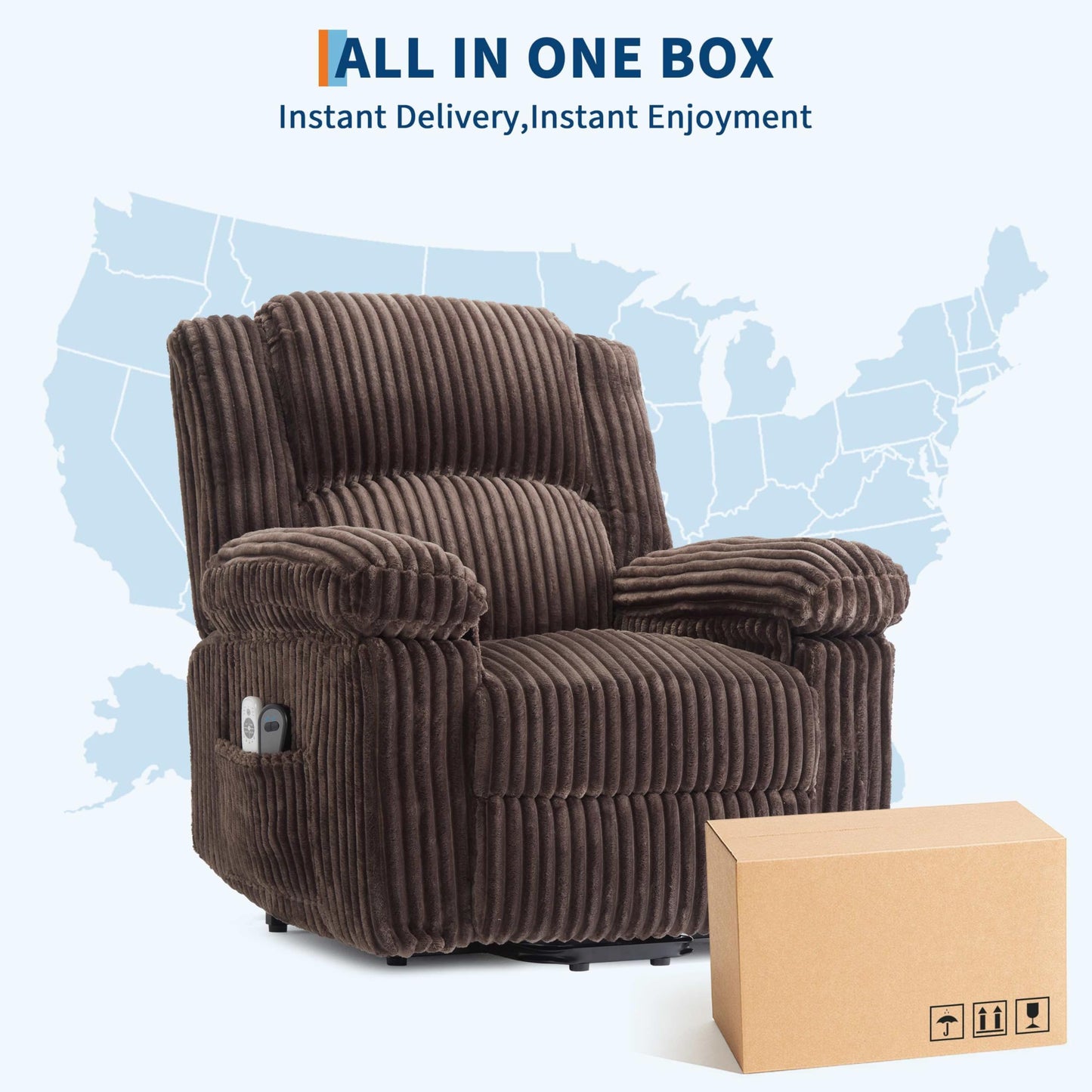GarveeHome Power Lift Recliner Chair - Heat and Massage, Electric Lift Plush Recliner with Soft Padded Seat, Back Support & Armrests, Designed for the Elderly and People with Mobility impaired