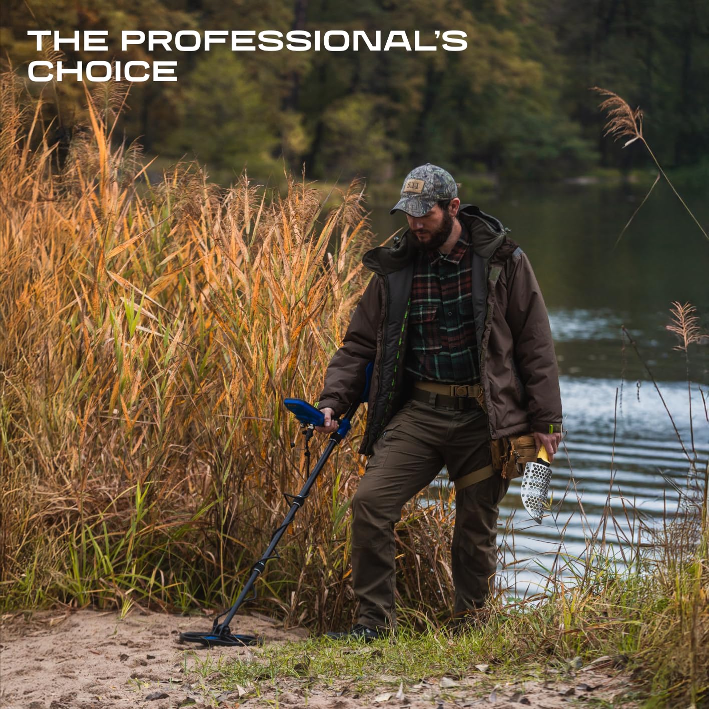 CKG Treon Professional Metal Detector for Adults, Fully Waterproof, 11" DD Coil, High Frequency 18.75 kHz Gold Metal Detector with Treasure, Prospecting, All Metal, Pinpointer Modes
