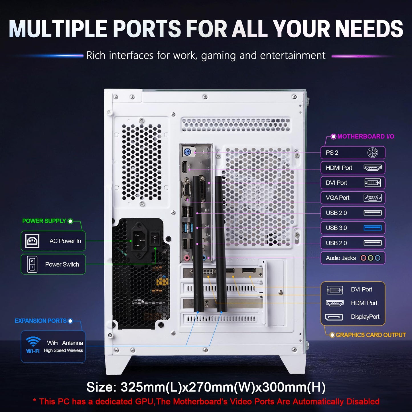 ZER-LON Gaming PC Desktop Computer, Intel Core I7 up to 3.9GHz, GTX 1050Ti 4G GDDR5, 16G RAM, 512GB SSD, WiFi 5.0, Prebuilt Gaming PC Tower Computer with 5 RGB Fan