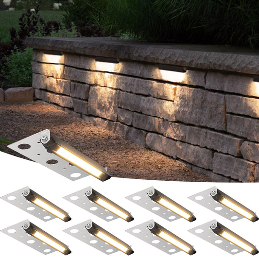 SUNVIE 8-Pack 7 Inch LED Retaining Wall Lights 5W Waterproof 3000K Warm White Model CLWF0508C